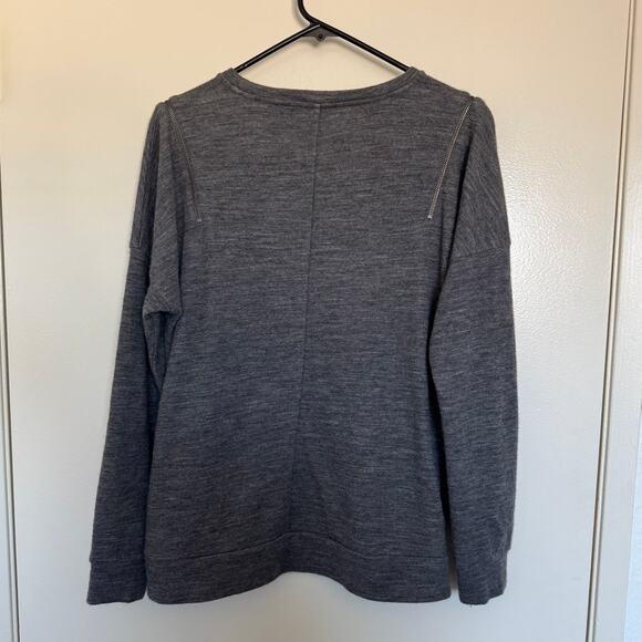 J Brand Zip Shoulder Sweatshirt is Heather Grey Size Medium - Picture 3 of 6